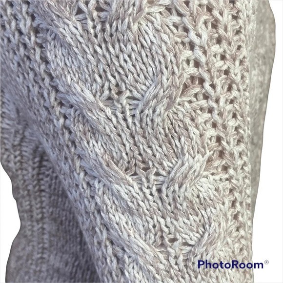 Free People cable knit sweater tan and cream small - Picture 9 of 10